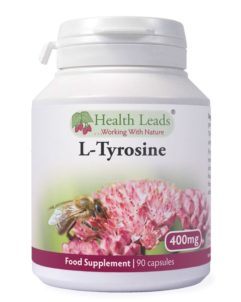 L-Tyrosine (Extra Strength) 400mg x 90 Capsules, for Mental Alertness, Focus, Stress & Sleep, Free Form Amino Acid Supplement, Non-GMO, Vegan, Magnesium Stearate Free & No Nasties, Made in Wales