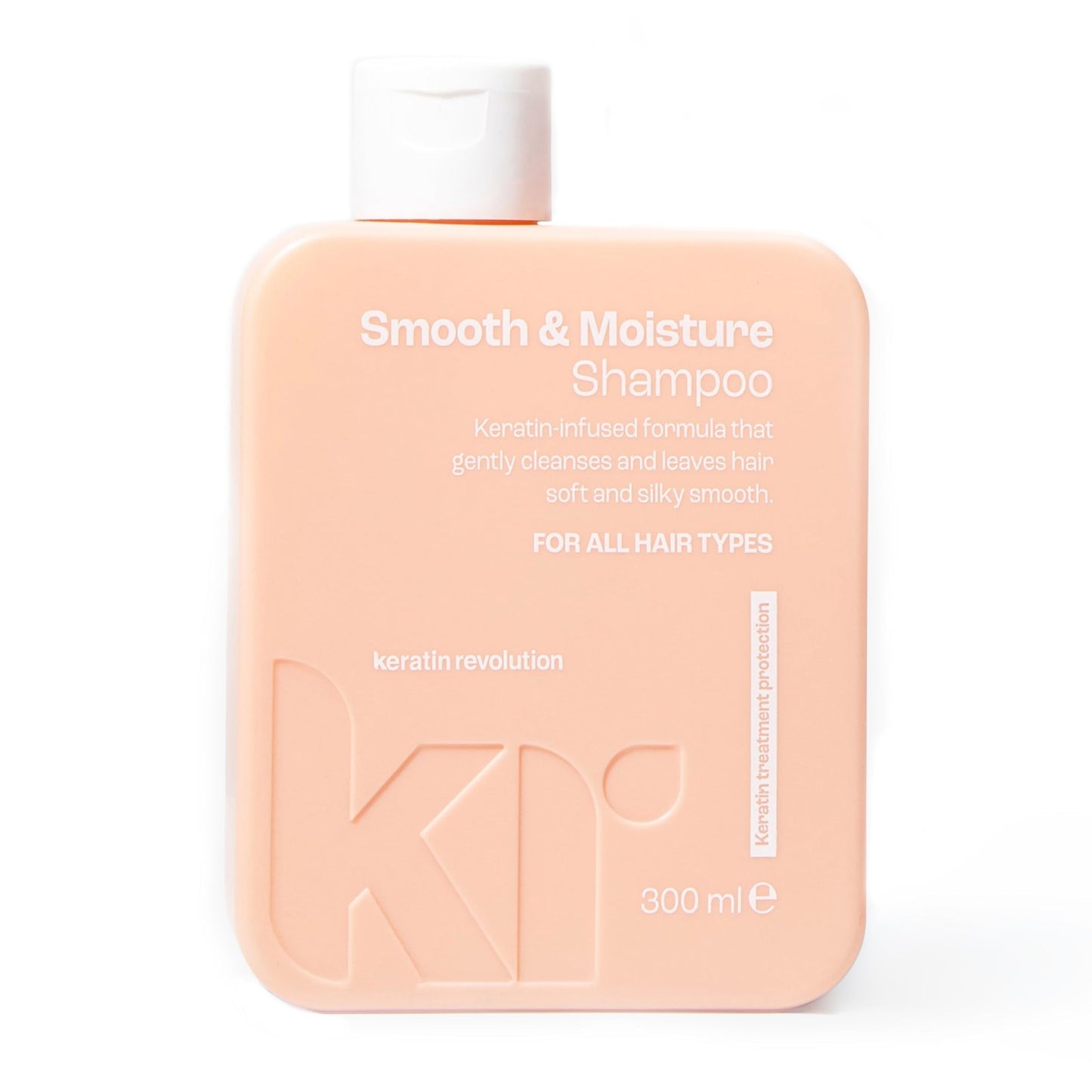 Keratin Revolution Smooth & Moisture Shampoo 300ml - Hydrating Hair Cleanser with Keratin for Gentle Frizz Control - Softness, Shine & Strength - Ideal for Dry, Damaged, Treated Hair