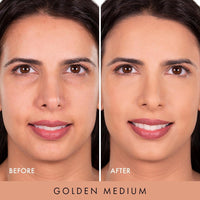 Wander Beauty Wanderlust Powder Foundation - Golden Medium - Blurs and Evens Skin Tone - Perfects & Hydrates With Hyaluronic Acid, Aloe, Honeysuckle, & Vitamin E - Lightweight, Buildable Coverage