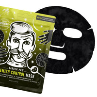 BARBER PRO BLEMISH CONTROL Mens Face Mask Bamboo Sheet Facial Hydration Prevent Breakouts & Improve Skin Texture Cica & Niacinamide Natural Vegan Skincare 100% Biodegradable Multi Award Winning Brand