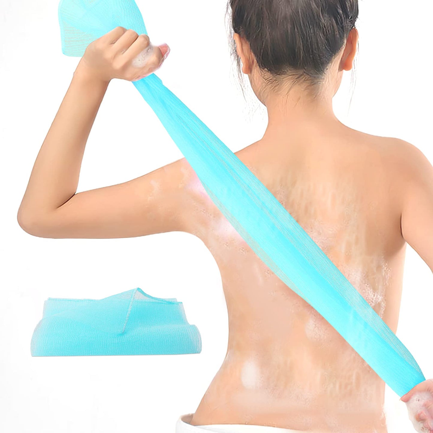 WLLHYF Exfoliating Cloth Nylon Japanese Scrub Shower Wash Cloth Body Shower Cleaning Multicolour Sponges Deep Clean Back Washer Spa Massage Bath Towel for Women Men