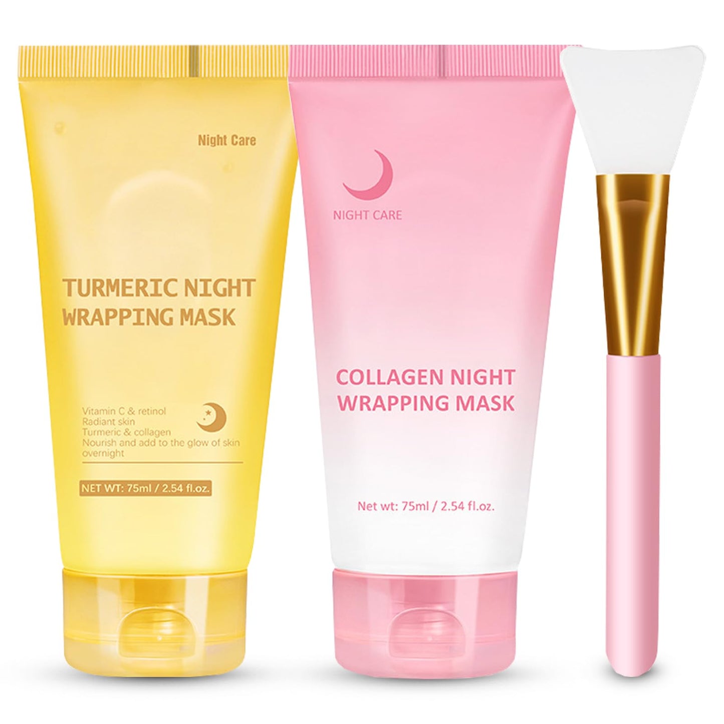 Shefave Turmeric & Collagen Night Wrapping Mask, Collagen Mask Overnight Peel Off Face Mas K – Hydrating, Firming & Revitalising For Glowing Skin, Korean Skincare