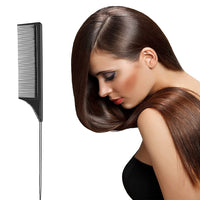 CCLKHY Pin Tail Comb, Rat Tail Combs, Black Carbon Fiber Parting Combs, Anti Static, Teasing Comb for Styling of All Hair Types