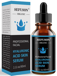 SEFUSON Hyaluronic Acid 5% + Vit E, Best Pure Hyaluronic Acid Moisturiser for Face, Anti Ageing & Anti Wrinkle Moisturiser Hyaluronic Acid Serum, Fine Lines & Sensitive Skin, Improve Age Spots-2.11 Oz