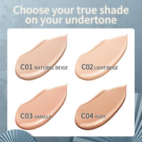 CATKIN X SUMMER PALACE Foundation for Mature Skin, Full Coverage Foundation with Lightweight and Breathable Formula, Refillable Cushion Foundation 13g*2(C03)