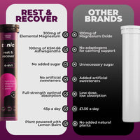 Tonic Health Rest and Recovery Magnesium Effervescent Tablets - 300mg Elemental Magnesium, Ashwagandha, Lemon Balm - No Sugar, Vegan Multivitamin - Relax and Recharge, Calming Cherry 160 Count