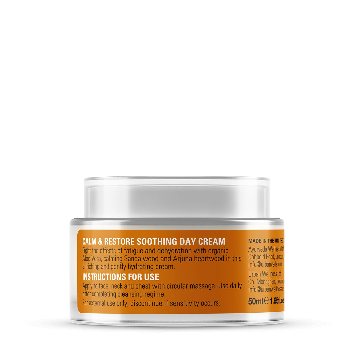 Urban Veda Calm & Restore Soothing Day Cream| Hydrating Face Cream with Sandalwood & Organic Aloe Vera| For Dry, Sensitive and Inflamed Skin| Moisturiser Face Women and Men| Collagen Face Cream| 50 ML