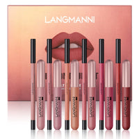 Beauty Searcher 12Pcs Lip Liner and Lipstick Set, 6 Velvety Matte Liquid Lipsticks + 6 Matching Smooth Lip Liner One Step Lips Makeup Kits, Waterproof Long Lasting Lip Gloss Makeup Gift Set