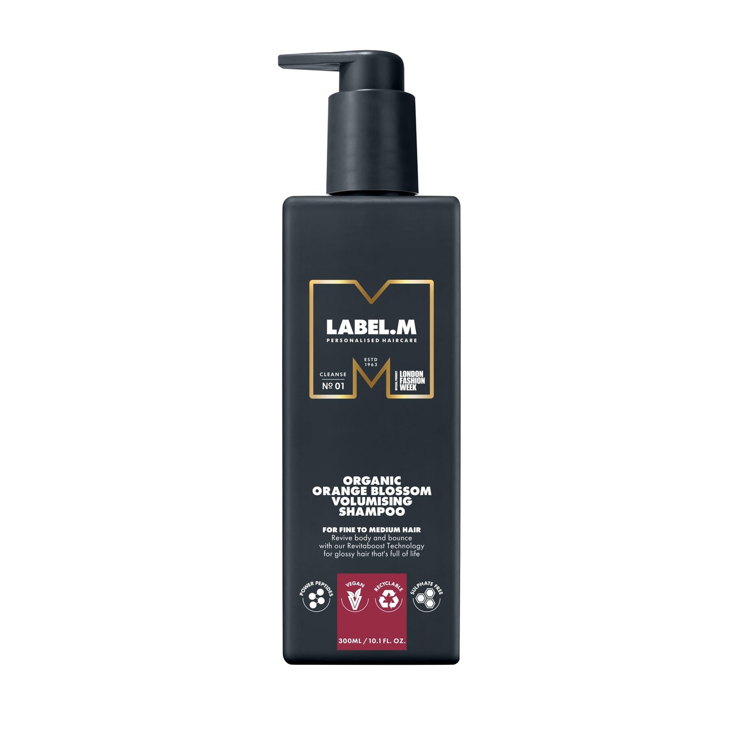 label.m LABEL.M Organic Orange Blossom Volumising Shampoo 300ml – With Recyclable Pump
