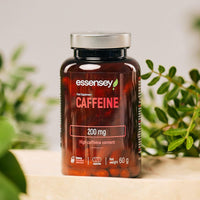 ESSENSEY Essensey Caffeine 200mg Capsules - High Dose of Caffeine - Added Grapefruit Extract 50mg - Energise Your Day with a Natural Boost of Physical and Mental Performance - Dietary Supplement - 120 capsules