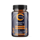 Clearwave Health Vitamin C and Zinc Capsules - Vitamin C 1200mg & Zinc 25mg- Vitamin C & Zinc for Maintenance of Normal Immune System - 180 Vegan Vitamin C & Zinc Capsules (not Tablets) - 2 per Daily Serving