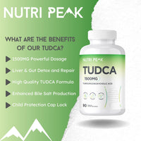 Nutri Peak Max Strength TUDCA | 1500MG | 90 Capsules | Liver Detox & Repair | Promotes Healthy Bile Production, Improves Digestion & Strengthens Immune System