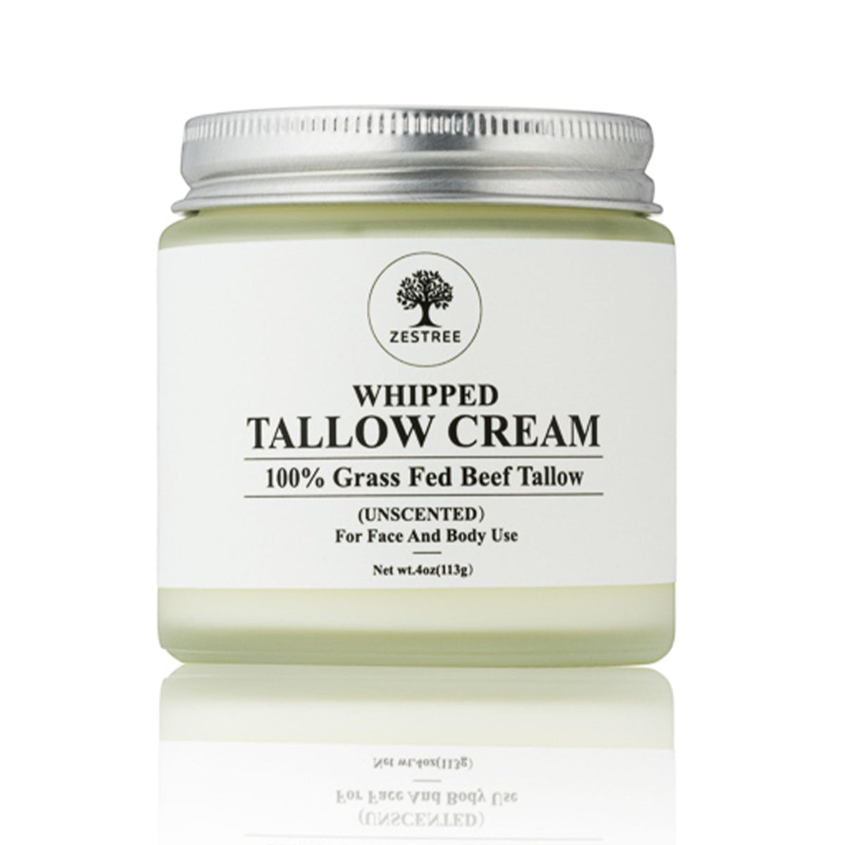 ZESTREE Whipped Tallow Cream, Nourishing Face & Body, Grass Fed, Unscented 113g
