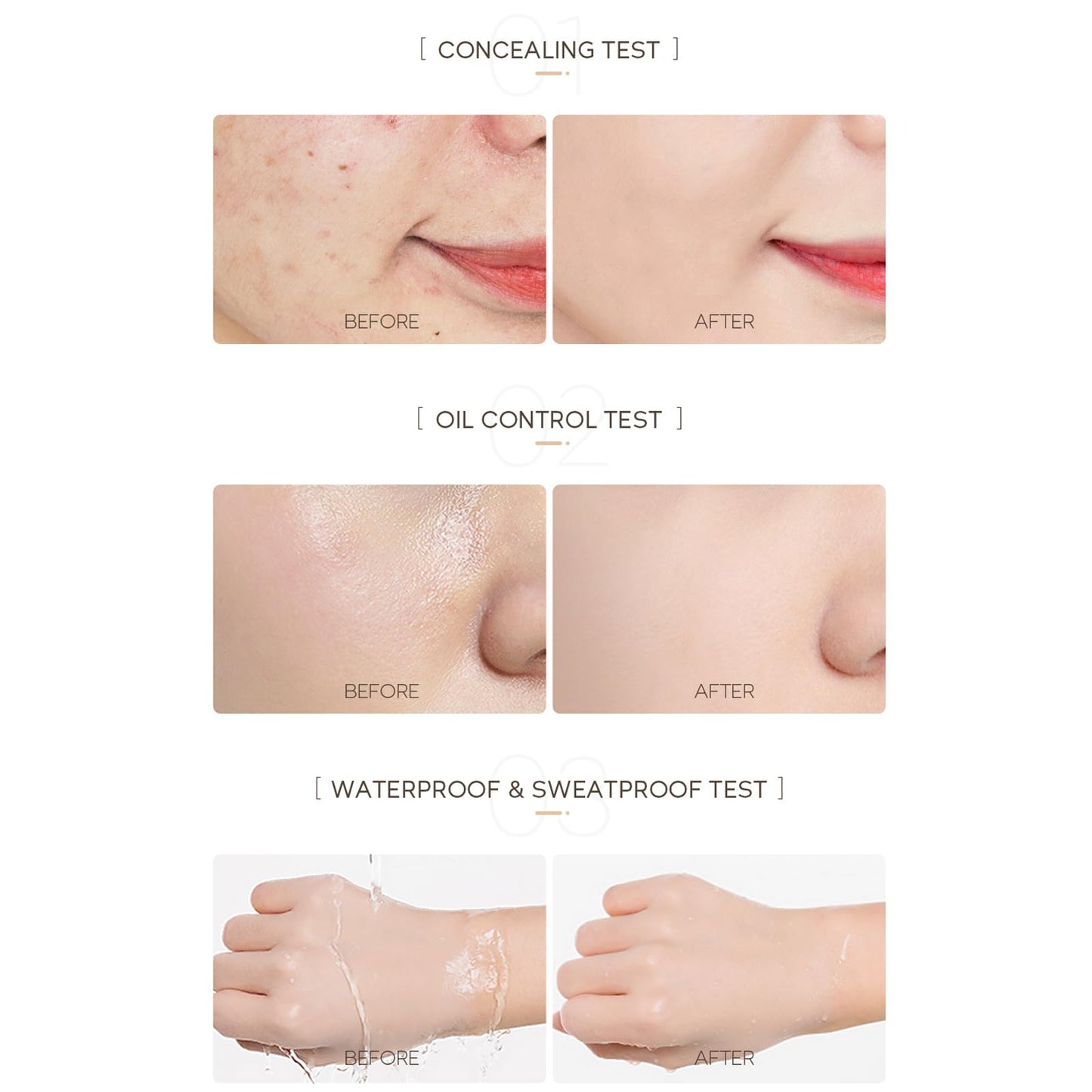 EONFAVE CC Cream with SPF 15 - CC Cream Foundation Colour Correcting Cream, Anti-Redness and Colour Correcting - Lightweight Hydrating Formula - Full Coverage Face Concealer Makeup CC Cream