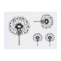 Azeeda 4 x 'Single Dandelion' Temporary Tattoos - Water Resistant, Skin-Safe, Non-Toxic Transfers, Mixed Sizes (TO00083792)