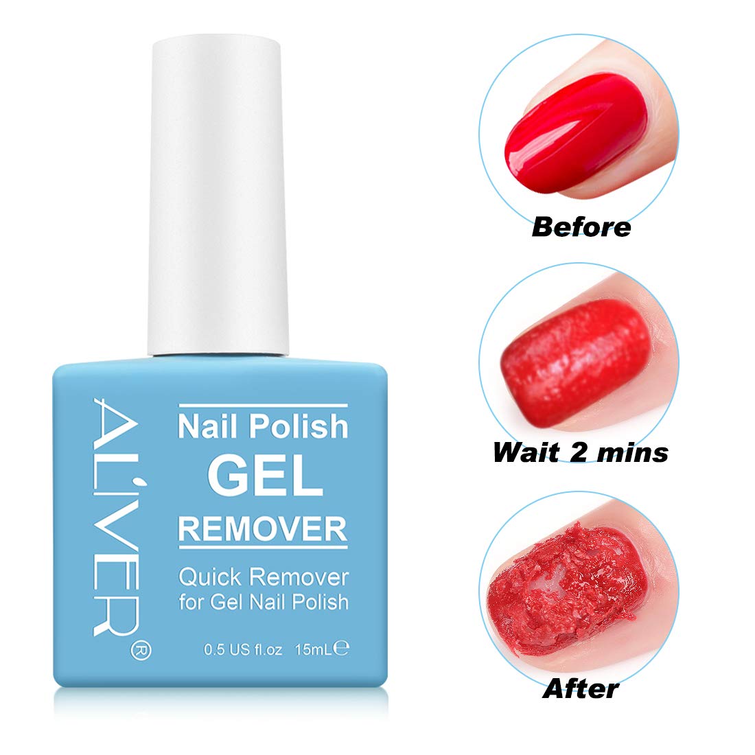 Gel Nail Polish Remover, Nail Polish Remover, Gel Polish Remover For Nails In 2-3 Minutes, Quick & Easy Polish Remover, No Need for Foil, Soaking or Wrapping, 15ml (15 ml (Pack of 1))