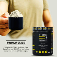 Time 4 Collagen + 45 Servings – Pure Hydrolysed Collagen Powder for Women & Men, MSM, Silica from Bamboo & Vitamin C – Collagen Protein Powder for Joint Care, Bones, Hair, Nails, Skin & Wrinkles