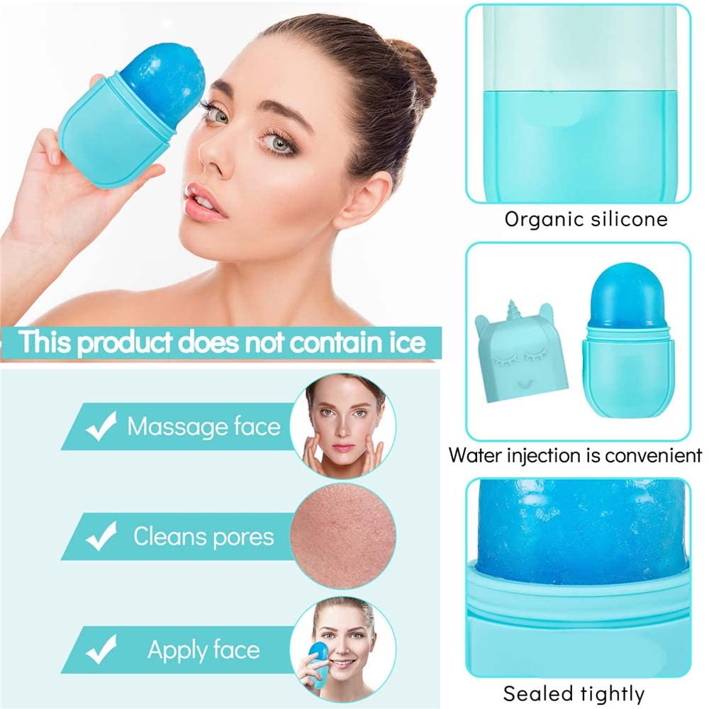 WUBAYI Ice Roller,Ice Holder for Face,Ice Roller for Face & Eyes Facial Beauty Skin Care Tools, Cube Ice Roller For Face Facial Ice Roller Gift for Skin Care(Blue)