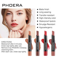 Phoera PHOERA Ultra Matte Non-Transfer Lipstick, 24hr Long-Lasting, Waterproof, Smudge Resistant, High-Intensity Colour, Creamy Matte, Hypoallergenic (302 JANET)