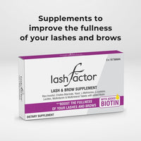 Lashfactor Biotin Supplement for Lash & Brow Hair Growth – Vegan Biotin Supplement for Fuller, Healthier Lashes & Brows - Enriched with Essential Vitamins & Minerals (1 Month Supply - 30 Tablets)