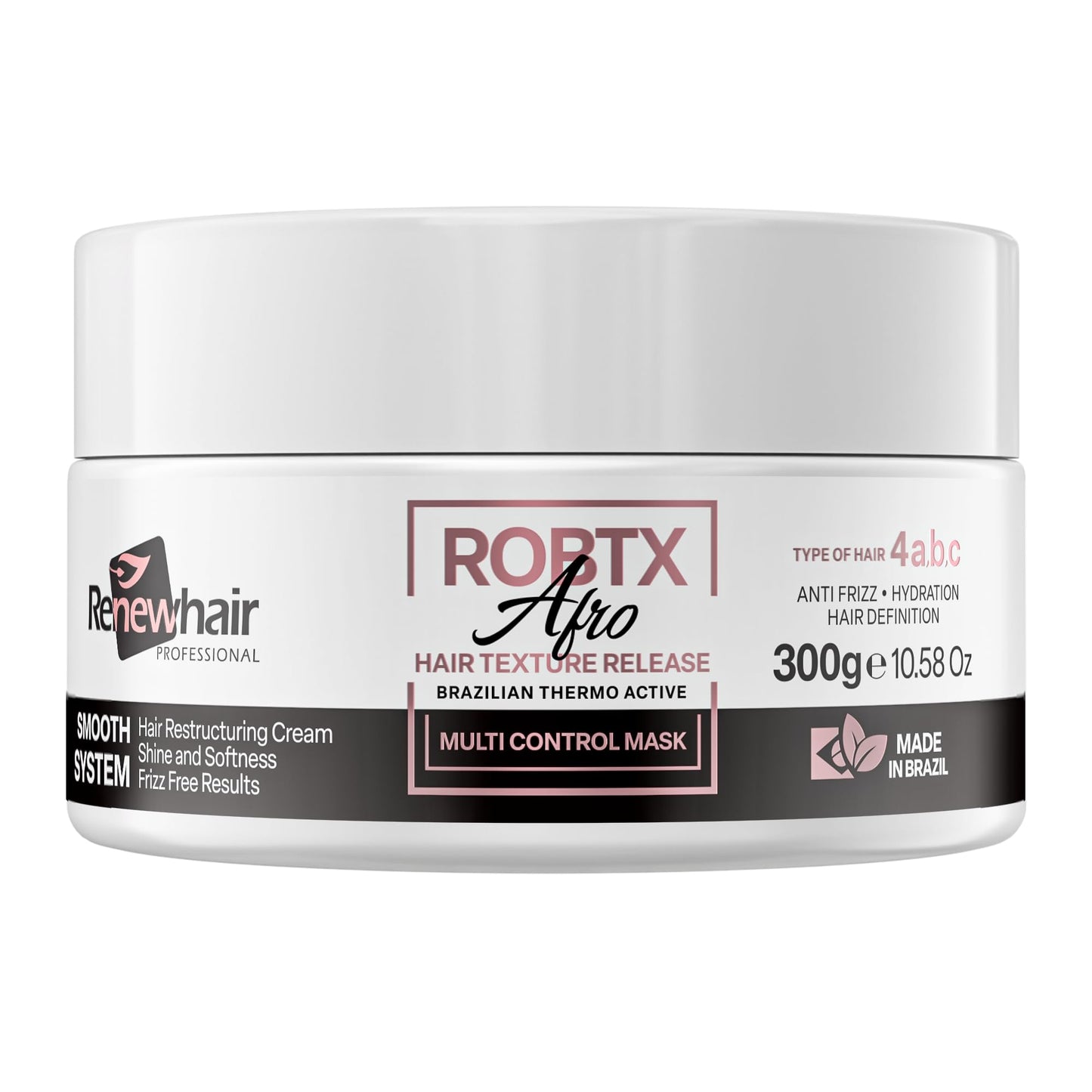 RENEW HAIR PROFESSIONAL Renew Hair Professional ROBTX AFRO Hair Textured release Treatment Restructuring Anti Frizz Thermo Active, Collagen ,Argan,Protein,Panthenol ,oil and more especially for Afro Hair Mask 4 A,B,C 300gr