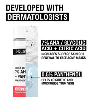 Neutrogena Clear & Defend + Liquid Exfoliant (1 x 125ml), with 7% AHA, 0.5% Panthenol, Glycolic and Citric Acid, Fragrance-Free Face Care, Exfoliates and Renews Skin, Suitable for Spot-Prone Skin