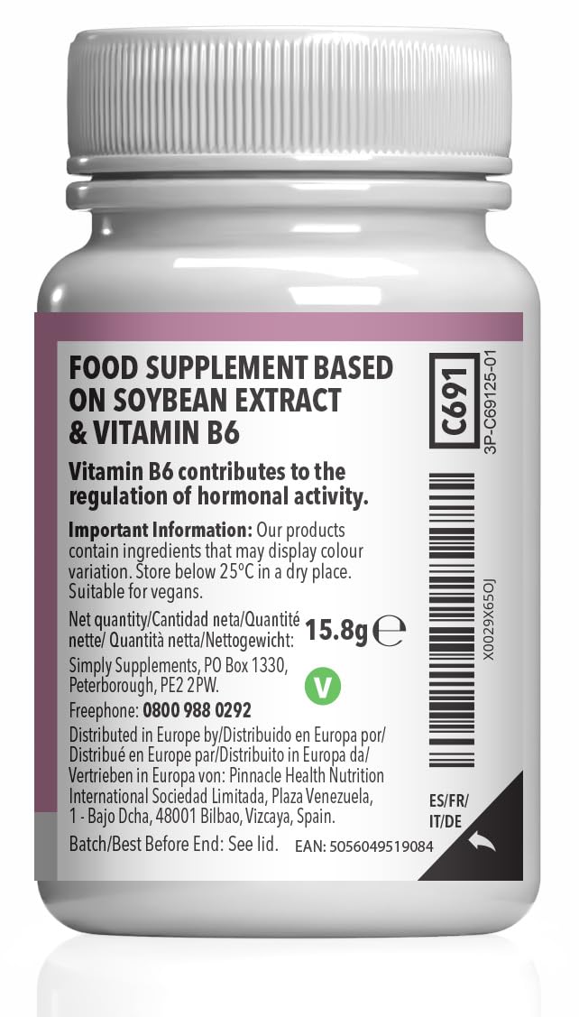Simply Supplements SOYA Isoflavones with Vitamin B6 | 120 Tablets | 2 Months’ Supply