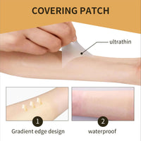 Tattoo Cover Up Tape, 8 PCS Ultra Thin Patch for Tattoo Scar and Birthmarks, Invisible Waterproof Skin Tone Concealer Sticker for Covering Up Scars Tattoos，Natural Concealer Stickers(Pack Of 1)