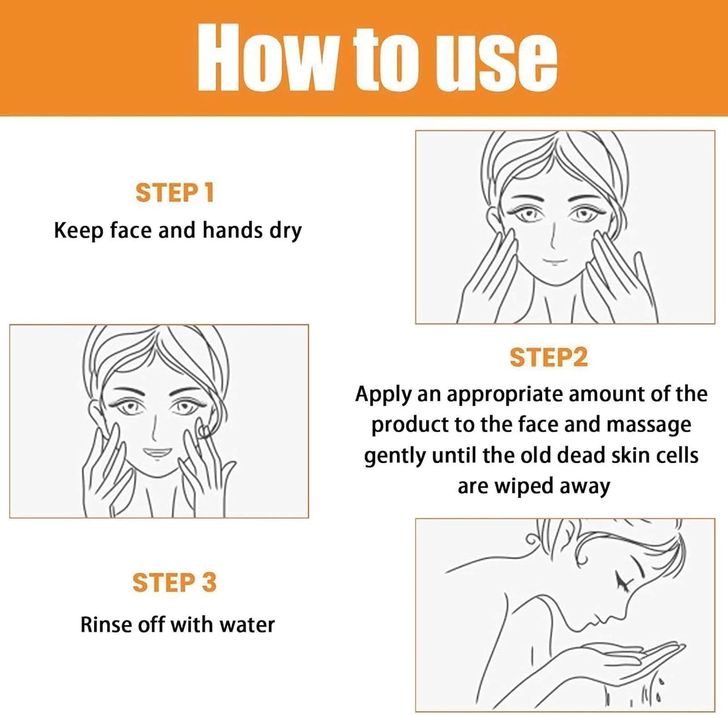 2pcs Orange Enzymes Exfoliating Brightening Gel, Exfoliating Cleansing Gel, Organic Face and Body Exfoliatings Scrub Gels, Deep Cleansing Moisturizing Facial Exfoliator for All Skin Types