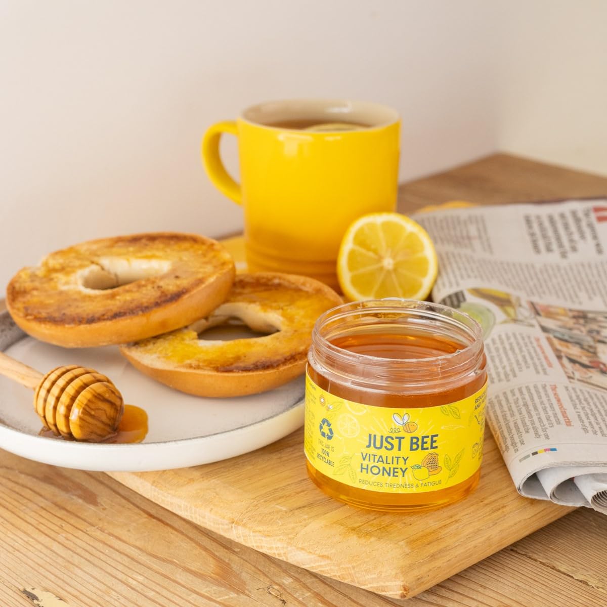 Vitality Honey with Ginseng, Lemon Extract & Vitamins B1-B12 for Tiredness & Fatigue (260g)