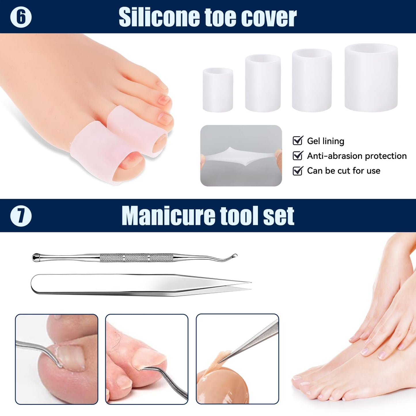 BQMEZRNUS Ingrown Toenail Removal Kit Ingrown Toenail Treatment Tool Kit Ingrown Toenail Corrector Tools with Toenail Braces, Podiatry Tools, Ingrown Toenail Corrector Strips and Patch for Toe Pain Relief