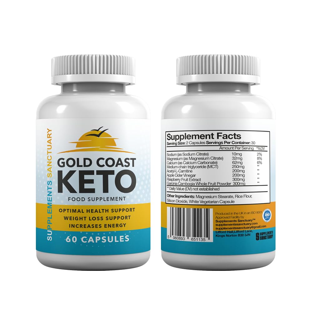 Gold Coast Keto - 60 Capsules,1 Month Supply, Keto-Friendly Food Supplement, Supplements Sanctuary