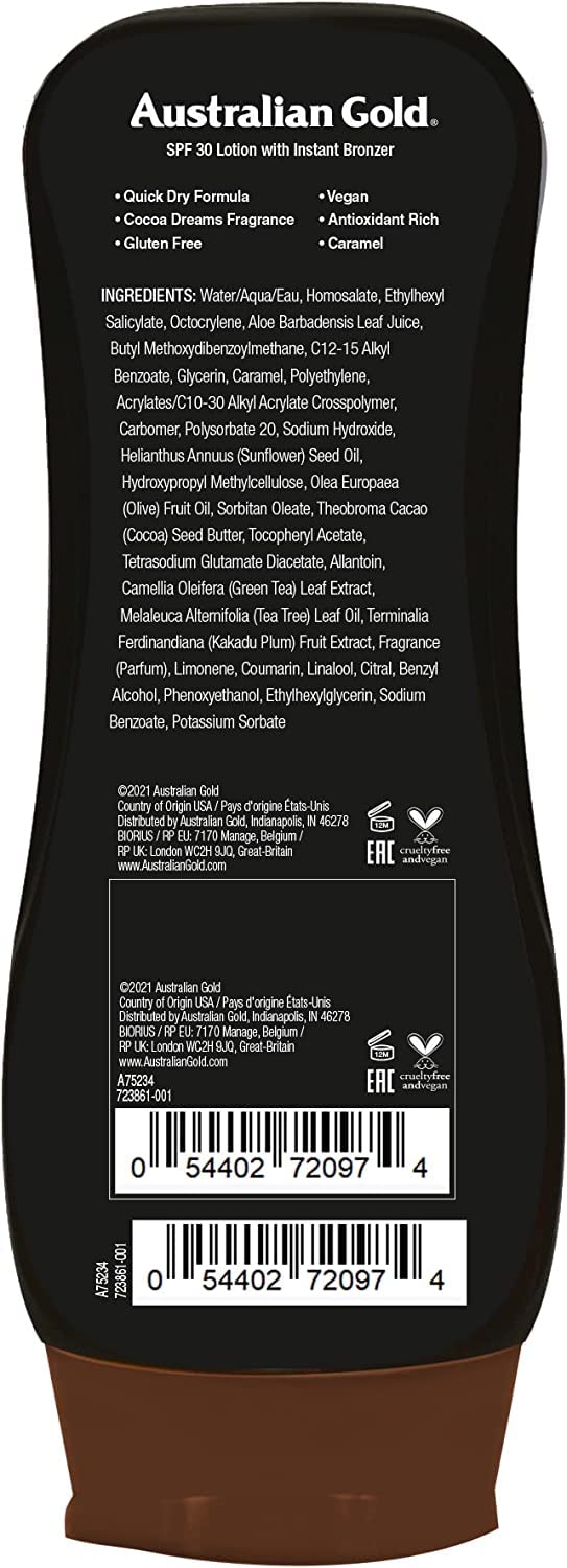 Australian Gold - Sunscreen Lotion with Bronzer SPF 30 237 ml