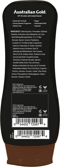 Australian Gold - Sunscreen Lotion with Bronzer SPF 30 237 ml