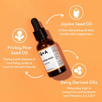 Q+A Super Food Facial Oil (30ml), Natural Vitamin-Rich Face Oil with Jojoba, Vitamin E Oil for Skin, Deeply Nourishes and Hydrates Dry, Sensitive, and Normal Skin, Boosts Skin Radiance and Glow