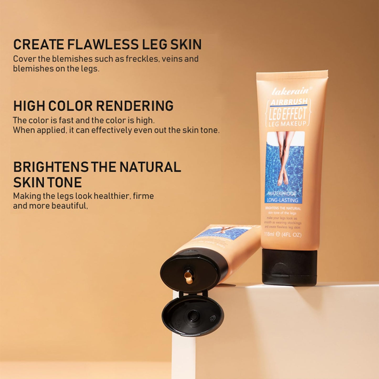 SHEBEEDO Leg Makeup,Leg Concealer Makeup For Freckles,Veins,Leg And Body Scar Cover Up Makeup For Tattoo Cover Up,Long Lasting Waterproof No Transfer Leg Makeup,Brightens The Natural Skin,118ml(#3BRONZE)