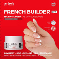 Andreia Professional Hard Gel Nail Kit PRO with Hard Gel Clear, French Builder White, Ultrabond Nail Primer, Top Coat, Extra Glow, Prep Clean Cleanser, Washable Nail File, Towel & Gel Builder Brush