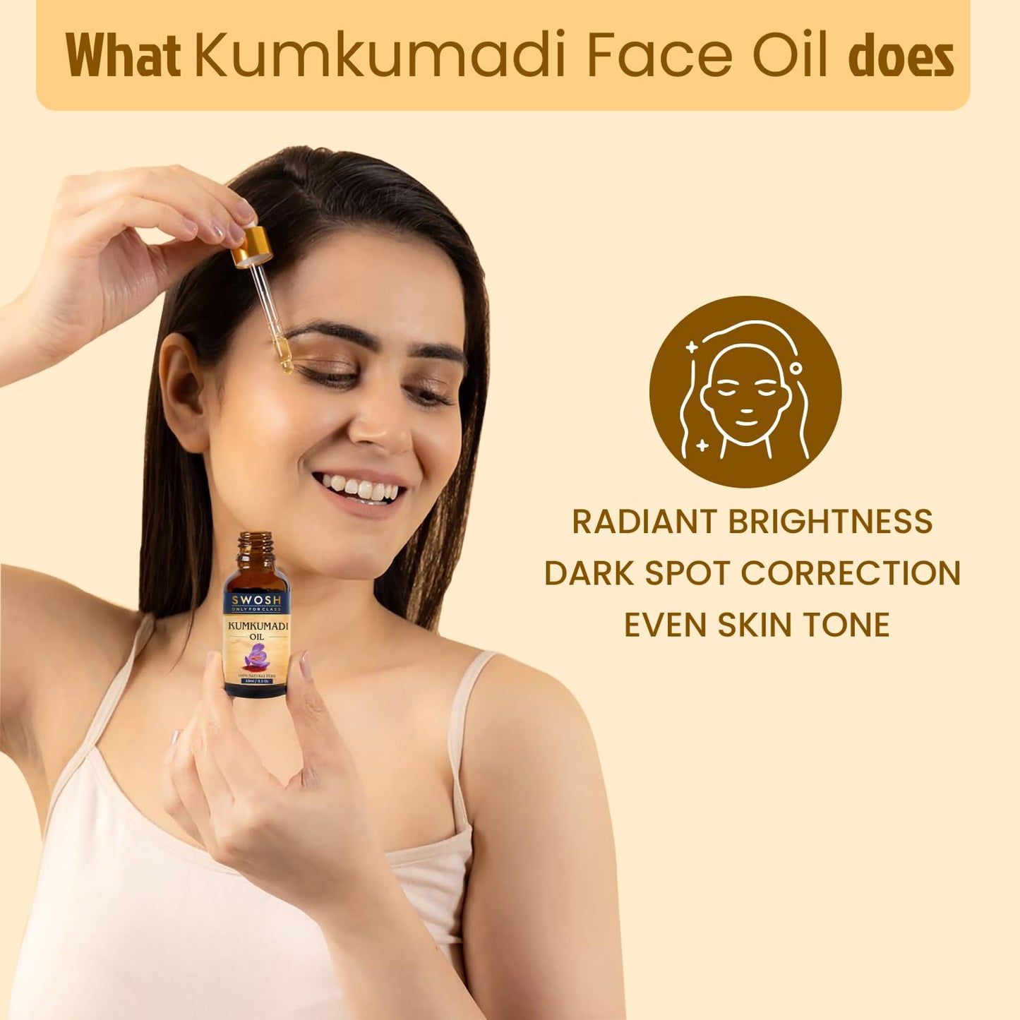 SWOSH Ayurveda Kumkumadi Tailam -Kumkumadi Face Oil With Saffron for Glowing Skin(10 ml) - 100% Vegan and Chemical Free | Helps Revive and Repair Dull and Damage Skin