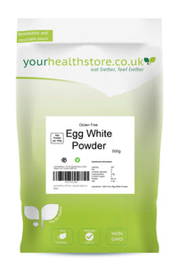 yourhealthstore Premium Non GMO Gluten Free Pure Egg White Powder 500g, High in Protein, No Additives, Not Irradiated, Vegetarian.