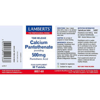Lamberts Calcium Pantothenate 500mg - 60 Tabs