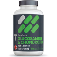 Transforme Glucosamine and Chondroitin 500mg/400mg High Strength Complex, 180 Tablets Up to 6 Months Supply, with Superior Chondroitin Sulphate (90% Potency), Gluten Free