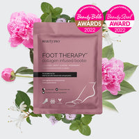 BeautyPro BEAUTYPRO FOOT THERAPY Intensely Moisturising Foot Mask Collagen Salicylic Acid & Argan Oil Natural Nourishing Foot Socks Removeable Toe Tips Vegan Treatment For Dry Feet Multi Award Winning Brand
