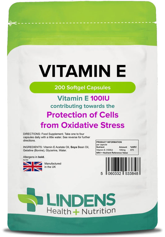 Lindens Vitamin E 100IU Double Pack 400 Capsules DL Alpha Tocopherol