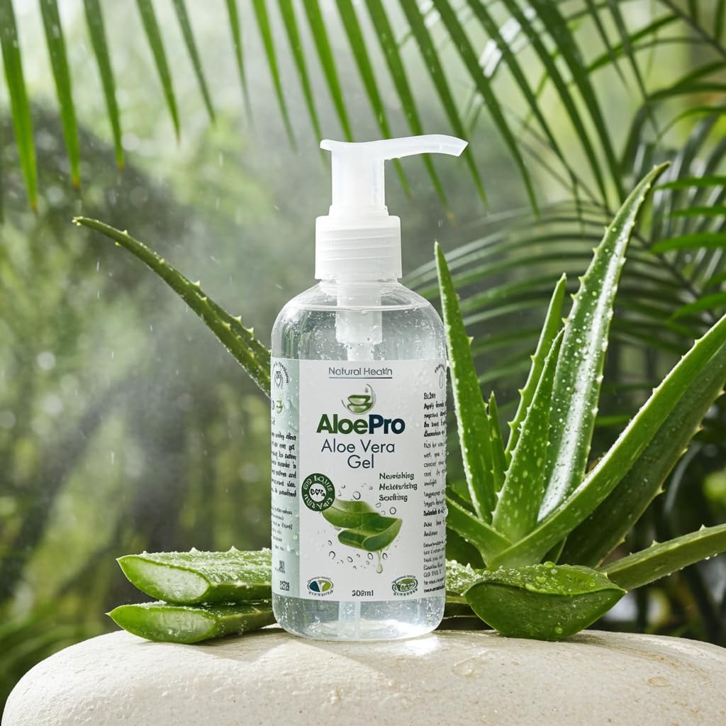 AloePro Aloe Pro Pure Vegan Aloe Vera Gel 200ml – Natural Aftersun, Cooling, Moisturising & Soothing | Cruelty Free | For Skin & Hair | Bug Bites, Minor Burns, Dermaplaning, Post-Laser Care