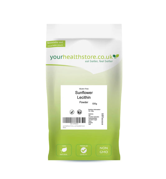 yourhealthstore Premium Sunflower Lecithin Powder 100g, Non GMO, Gluten Free, (Recyclable Pouch)