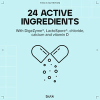 Bulk Digestive Health Capsules, Chloride, Calcium, Lactase Enzymes, 120 Capsules