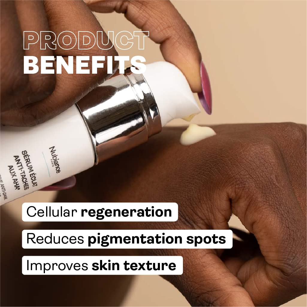 Nubiance NUBIANCE - Anti Dark Spot Serum with AHA HRB-3-30ml - For Black, Matte and Mixed Skins - Exfoliating Face Care - Against the Appearance of Pigmentary Spots - Powerful tone unifying Cream