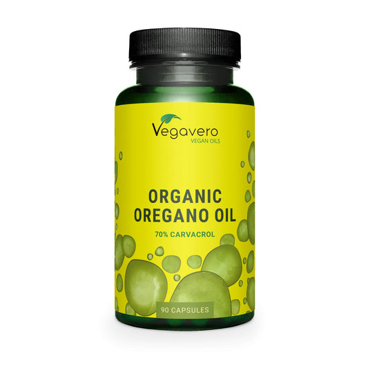 Vegavero Organic Oregano Oil Capsules | Vegan | 90 mg Carvacrol, 3 mg Thymol | Cold-Pressed & Essential | NO Additives, Lab-Tested