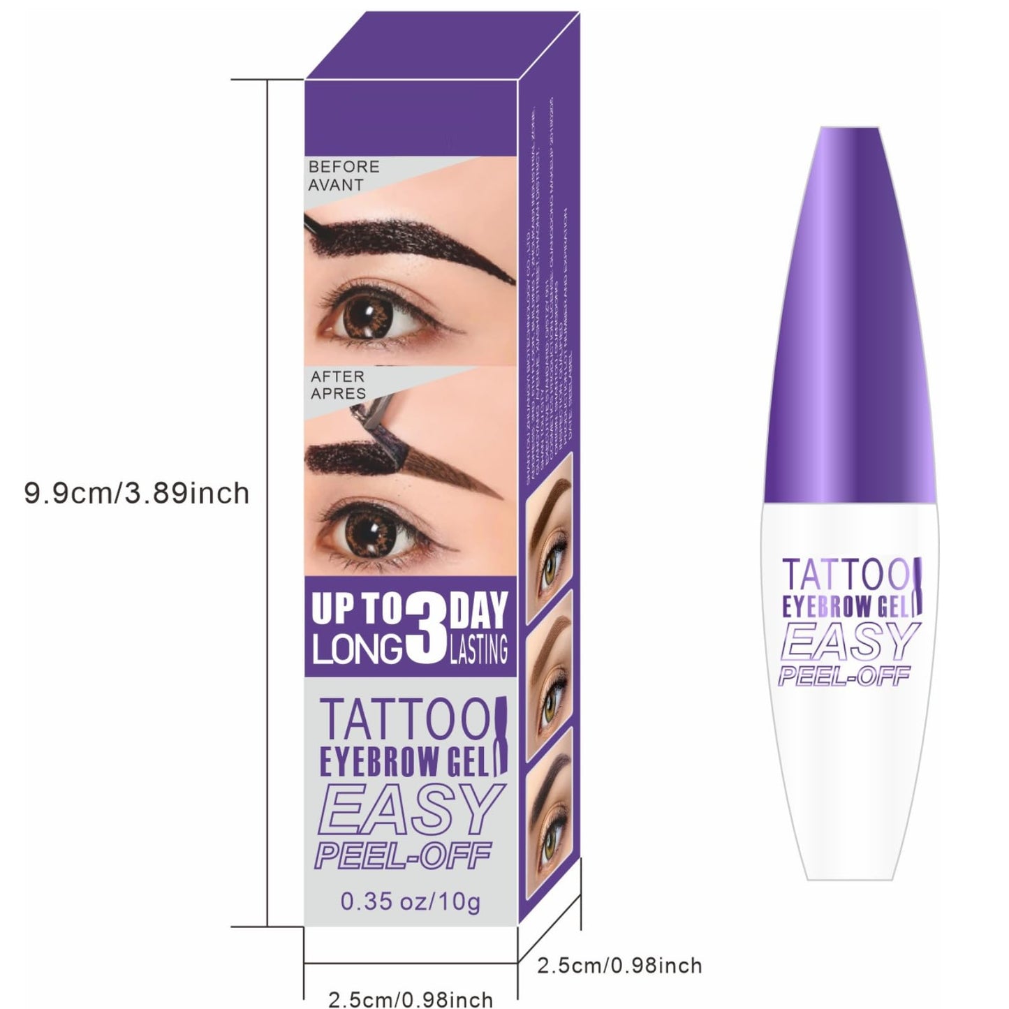 SHEBEEDO Peel Off Eyebrow Gel Brow Tint Eyebrow Tint Eyebrow Colours Eyebrow Pen Anti Smudge Lasting Eyebrow Gel Waterproof Brow Tint Lasts Up To 3 Days (#02)