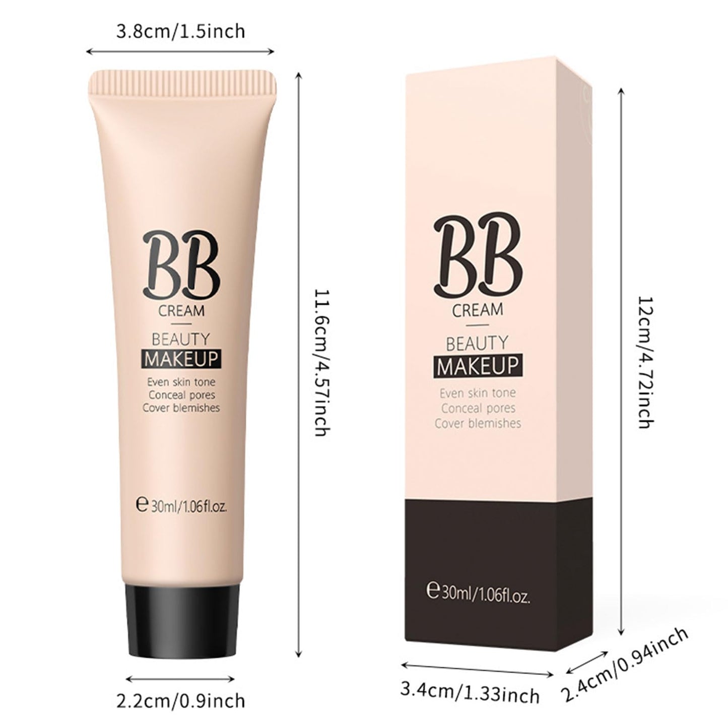 LYNTYAOU BB Cream Foundation, Waterproof Long Lasting Even Skin Tone Makeup, Full Coverage Foundation Anti-Redness Lightweight Smoothing Foundation, Hide Pores and Acne Marks